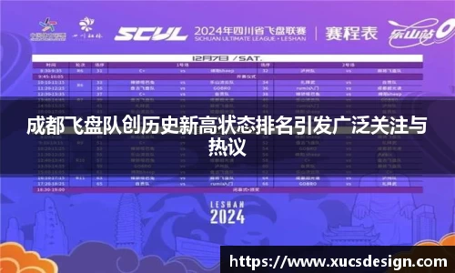 成都飞盘队创历史新高状态排名引发广泛关注与热议